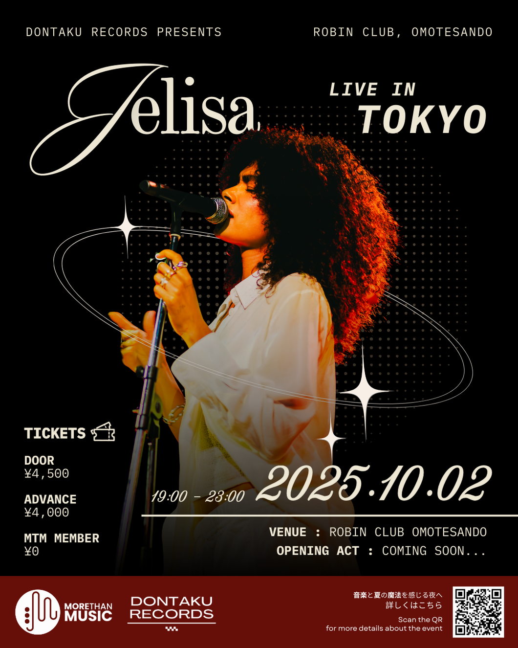 2025年10月2日｜Dontaku Records Presents: JELISA 来日ライブ